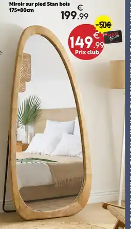 Maxi Bazar Miroir sur pied stan bois offre