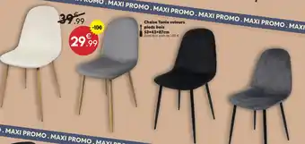 Chaise tonia velours pieds bois