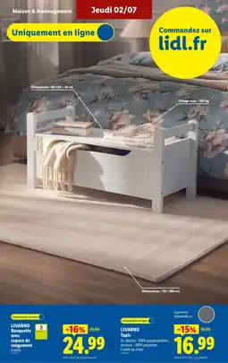 Lidl Livarno banquette avec espace de rangement offre