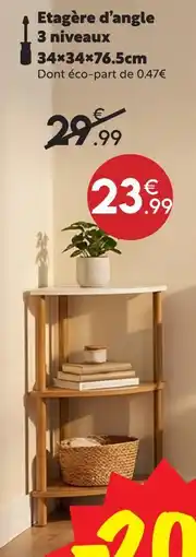 Maxi Bazar Étagère d'angle 3 niveaux offre