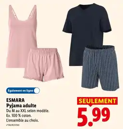 Lidl Esmara pyjama adulte offre