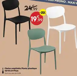 Maxi Bazar Chaise empilable plastique offre