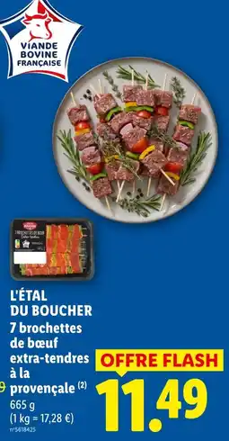 Lidl L'étal du boucher 7 brochettes de bœuf extra-tendres à la provençale offre