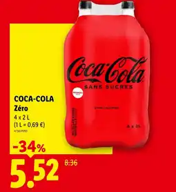Lidl Coca-cola zéro sans sucres offre