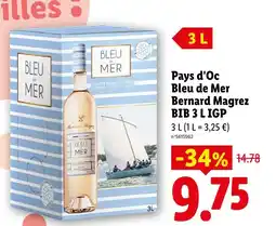 Lidl Bleu de mer pays d'oc bernard magrez igp offre