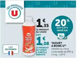 Hyper U U - yaourt a boire offre