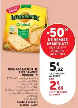 Hyper U Leerdammer - fromage pasteurise original offre