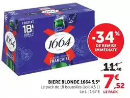Super U 1664 - biere blonde offre
