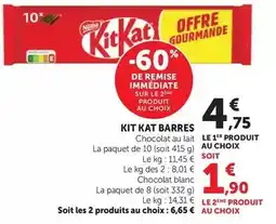 Super U Nestlé - kit kat barres offre