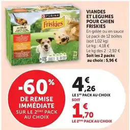 Super U Purina - viandes et legumes pour chien friskies offre