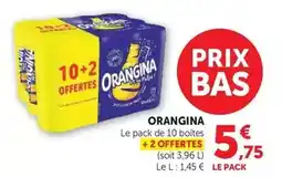 Super U Orangina - le pack de 10 boites offre