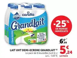 Super U Candia - lait uht demi-ecreme grandlait offre