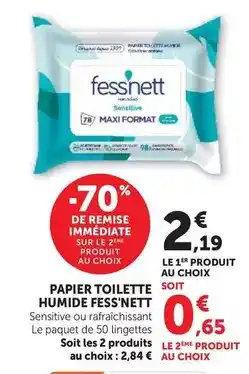 Super U Fess'nett - papier toilette humide offre