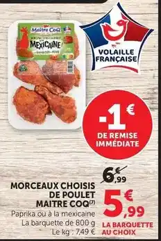 U Express Maître coq - morceaux choisis de poulet offre