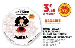 U Express Munster aop l'alsacienne au lait pasteurise fromagerie offre