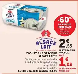 U Express Alsace lait - yaourt a la grecque soit offre