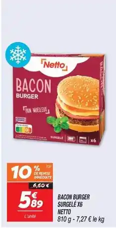 Netto Netto - bacon burger surgelé offre