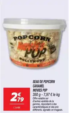 Netto Hollywood - seau de popcorn caramel offre