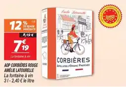Netto Corbiéres - aop corbières rouge amérie latourelle offre