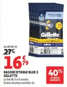 Auchan Rasoir jetable blue 3 gillette offre