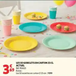 Auchan Les 50 gobelets en carton actuel offre