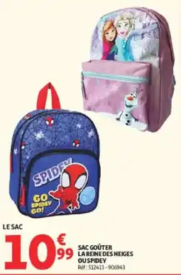 Auchan Sac goûter la reine des neiges ou spidey offre