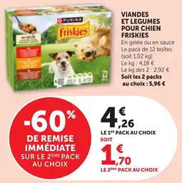 Bi1 Viandes et legumes pour chien friskies offre