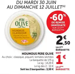 Bi1 Houmous pere olive offre