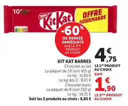 Bi1 Kit kat barres offre