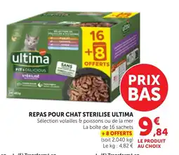 Bi1 Repas pour chat sterilise ultima offre