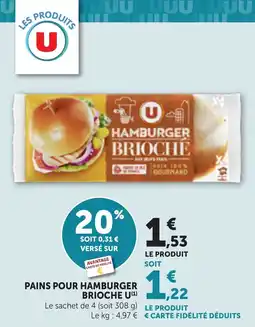 Bi1 Pains pour hamburger brioche u offre