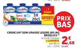 Bi1 Creme uht semi-epaisse legere 18% mg bridelice offre