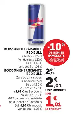 Bi1 Boisson energisante red bull offre