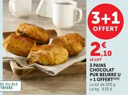 Bi1 3 pains chocolat pur beurre u offre