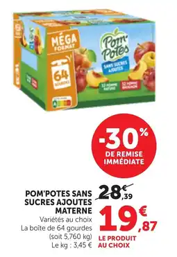 Bi1 Pom'potes sans sucres ajoutes materne offre