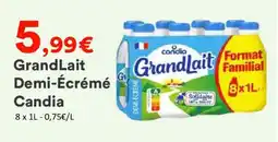Hmarket Grandlait demi-écrémé candia offre