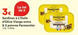 Hmarket Sardines à l'huile d'olive vierge extra & 3 poivres parmentier offre