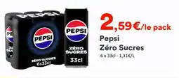 Hmarket Pepsi zéro sucres offre