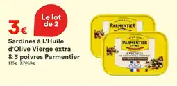Hmarket Sardines à l'huile d'olive vierge extra & 3 poivres parmentier offre