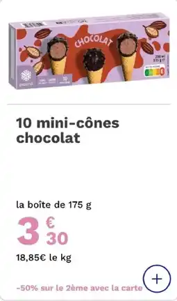 Picard 10 mini-cônes chocolat offre