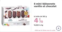 Picard 8 mini-bâtonnets vanille et chocolat offre