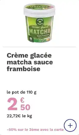 Picard Crème glacée matcha sauce framboise offre