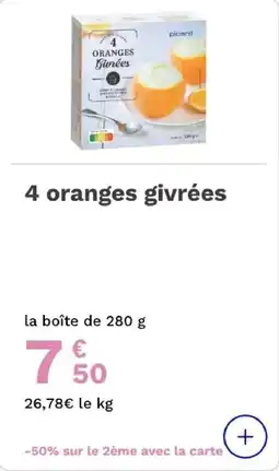 Picard 4 oranges givrées offre