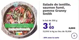 Picard Salade de lentille saumon fumé pomme granny smith offre