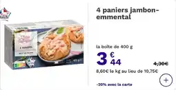 Picard 4 paniers jambon- emmental offre