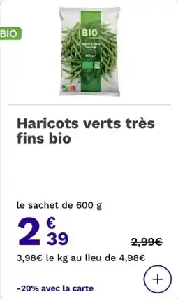 Picard Haricots verts très fins bio offre
