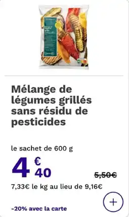 Picard Mélange de légumes grillés sans résidu de pesticides offre