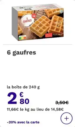 Picard 6 gaufres offre