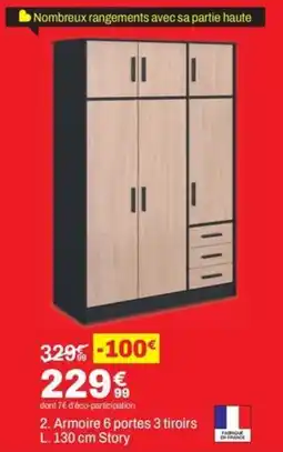 BUT Armoire 6 portes 3 tiroirs Story offre