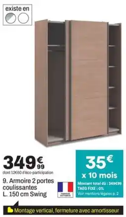 BUT Armoire 2 portes coulissantes swing offre